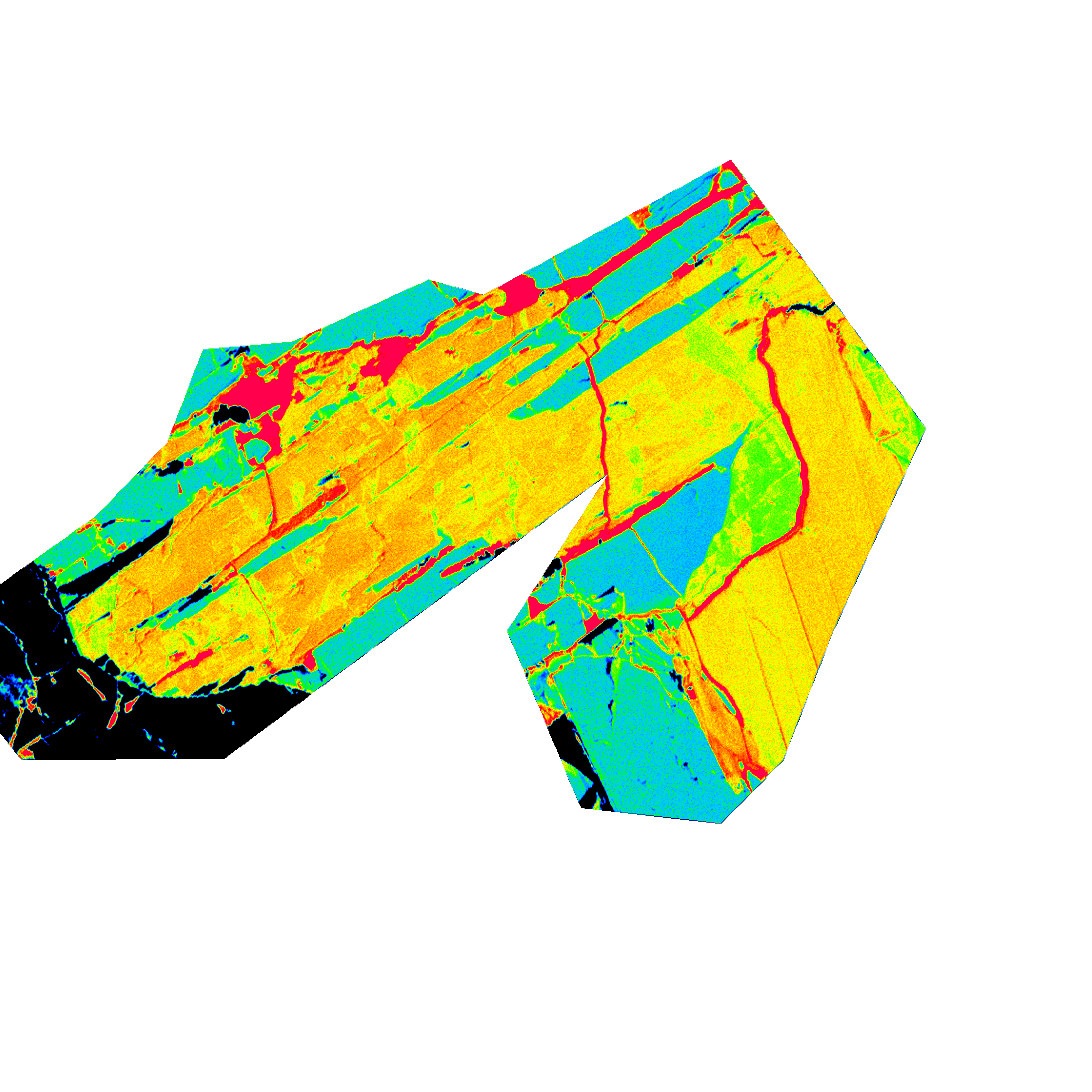 WDS free shape mapping on an amphibole grain